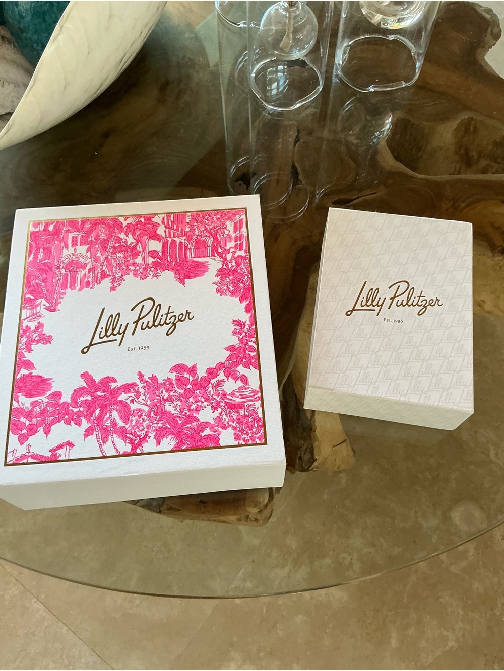 Lilly Pulitzer Pink & White Decorative Gift Box Set
